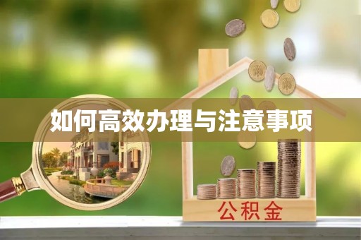 咸安如何高效办理与注意事项