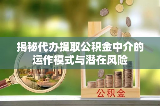 咸安揭秘代办提取公积金中介的运作模式与潜在风险
